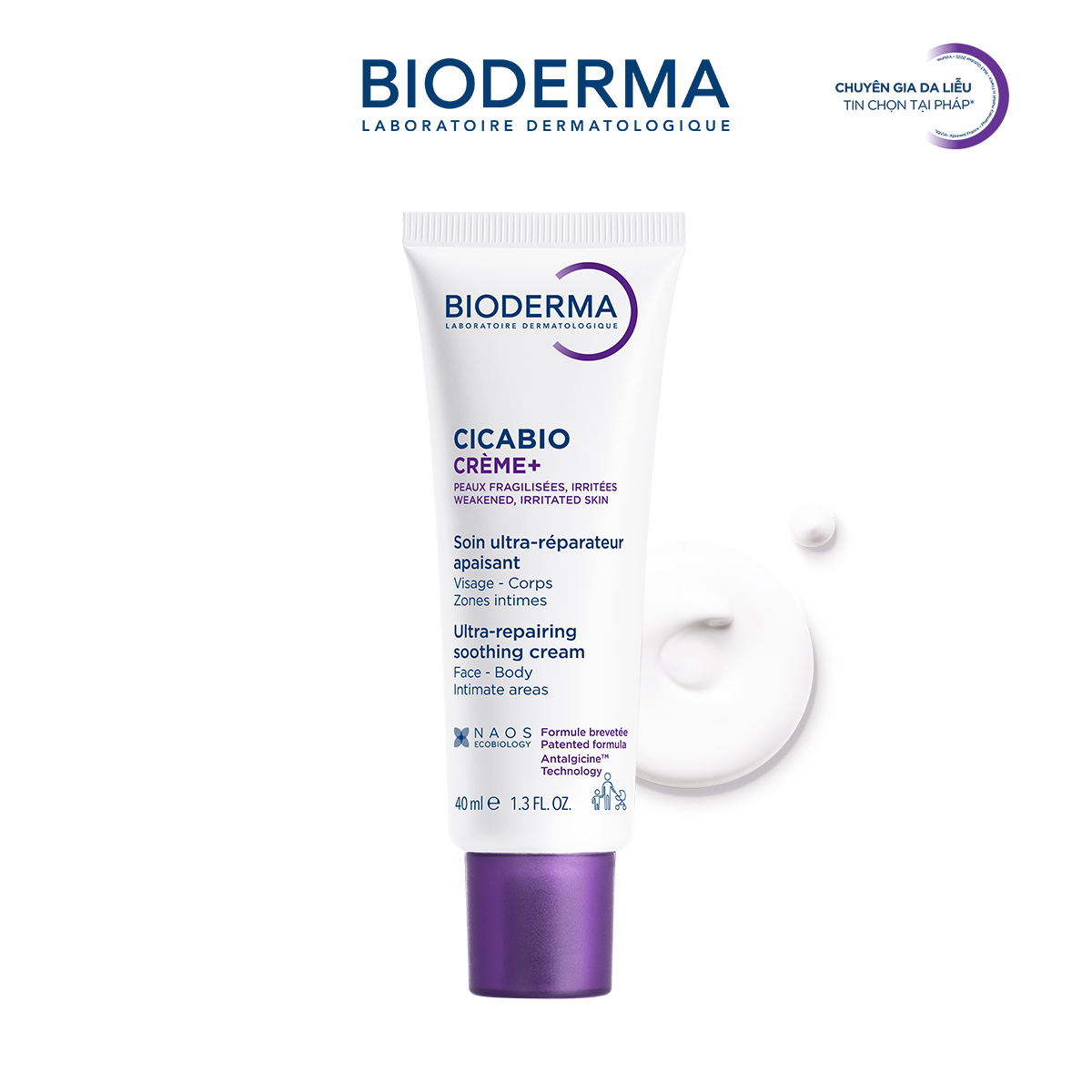 Kem phục hồi da tổn thương và ngăn ngừa sẹo Bioderma Cicabio Crème+ 40ml