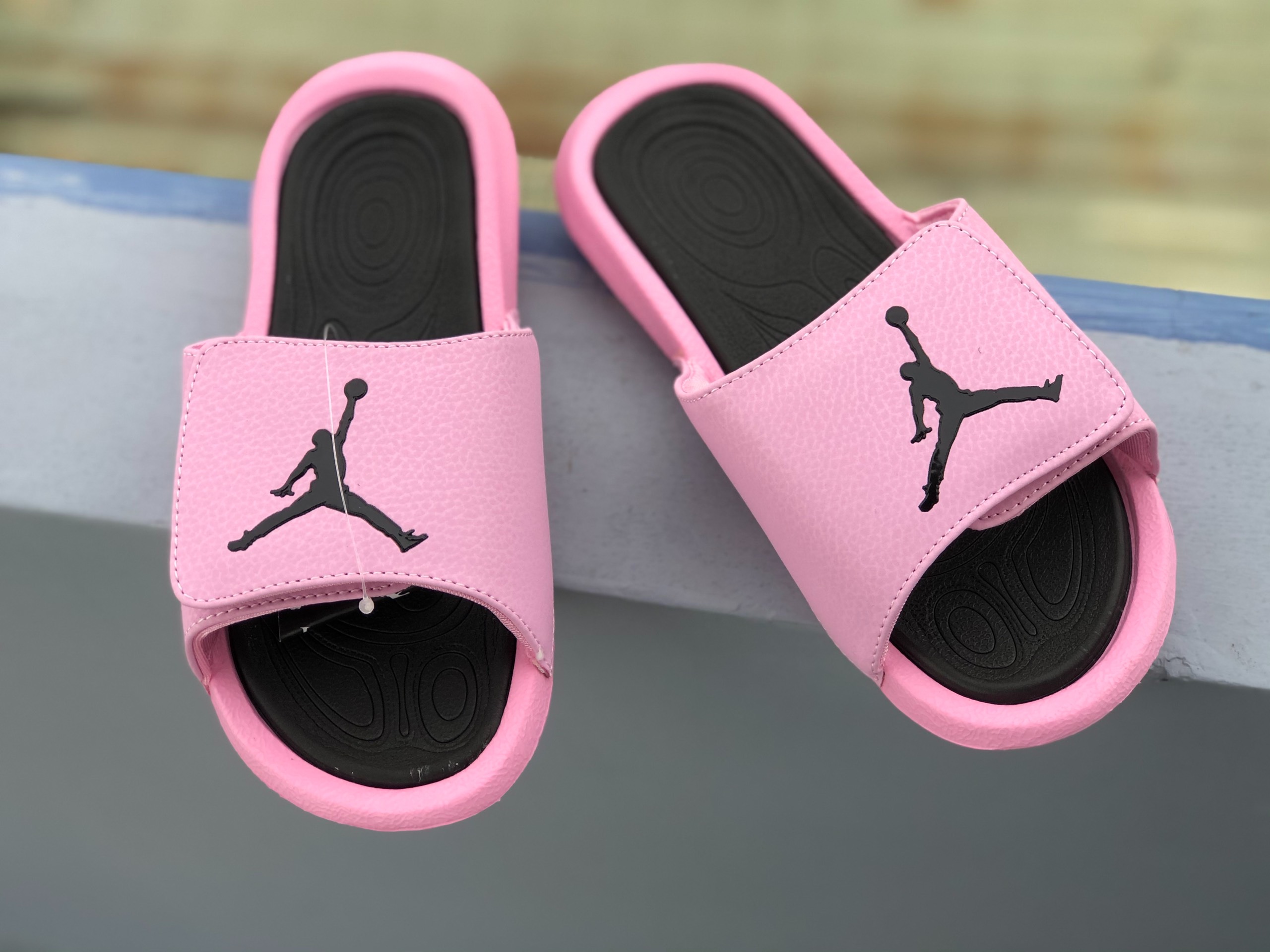 Dép quai ngang nam nữ bóng rổ Jordan hydro  JD6 màu Hồng phấn có tem mac đầy đủ - Tặng hộp