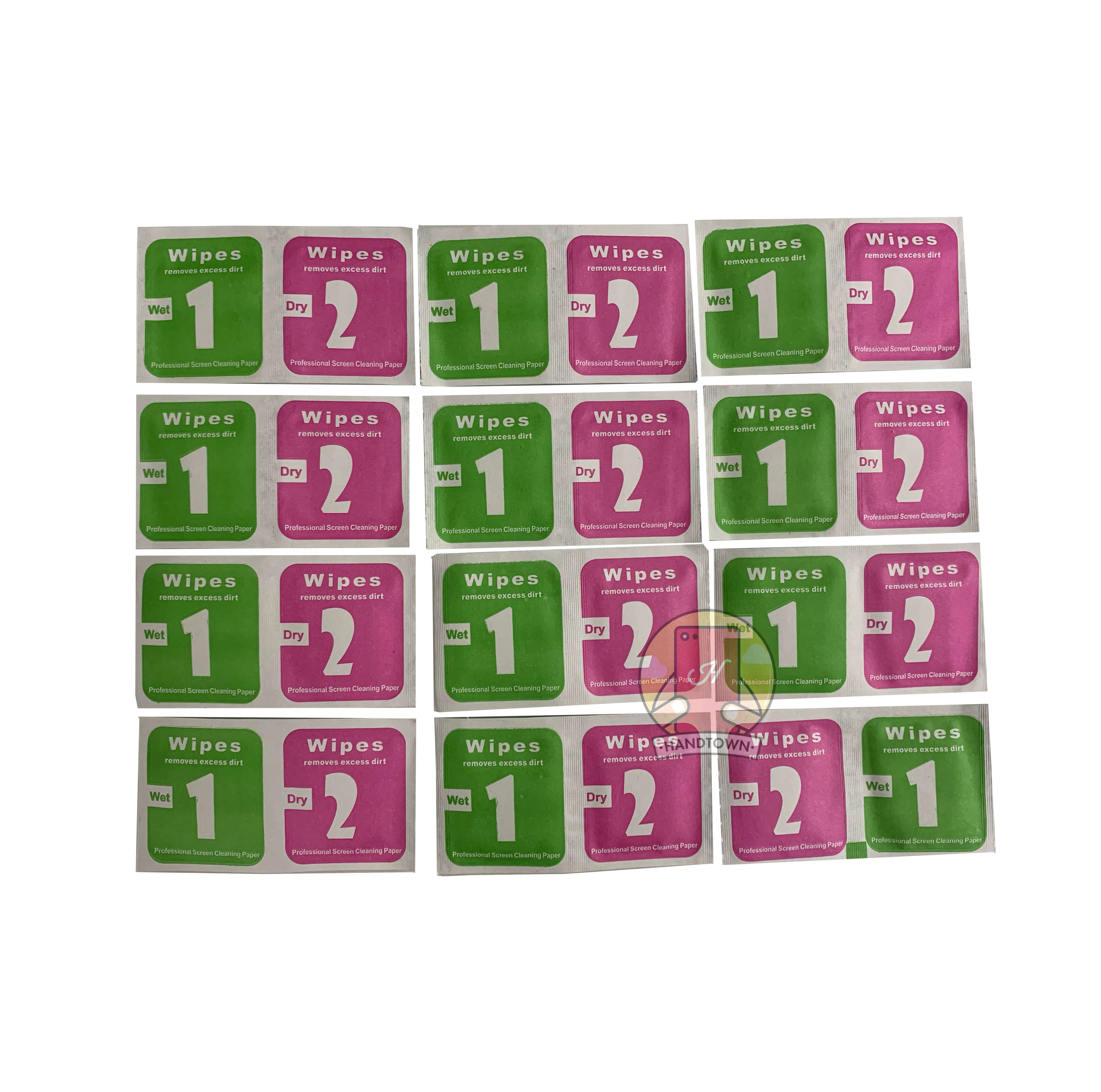 [Bộ 5 chiếc] Khăn lau ướt khô hỗ trợ dán màn hình điện thoại và cường lực ống kính máy ảnh