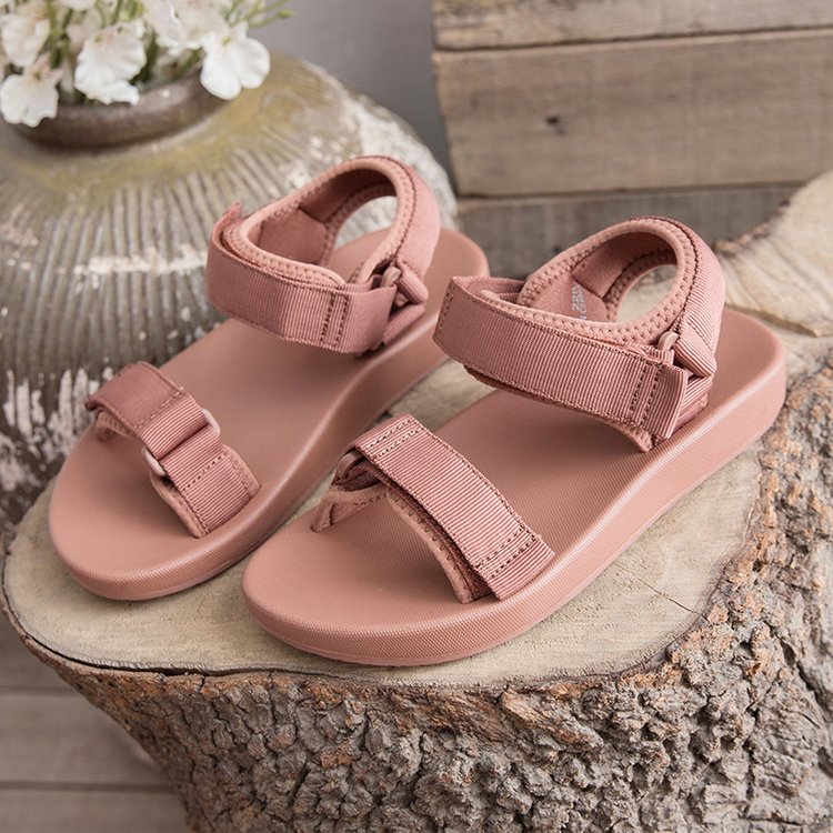 3L07 Sandal quai vải khóa dập giầy thể thao nữ thời trang đế cao su đi làm đi chơi trong nhà êm chân