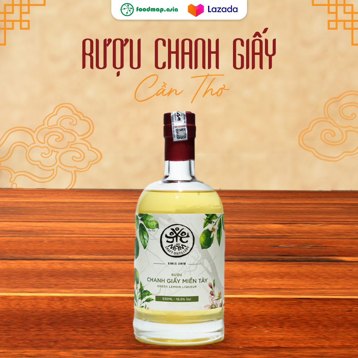 Nước lên men mầm chanh giấy - miền tây - chai 530ml