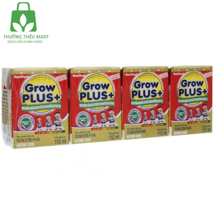 Sữa Bột Pha Sẵn Nutifood Grow Plus+ Đỏ Hương Vani Thùng 48 Hộp x 110ml