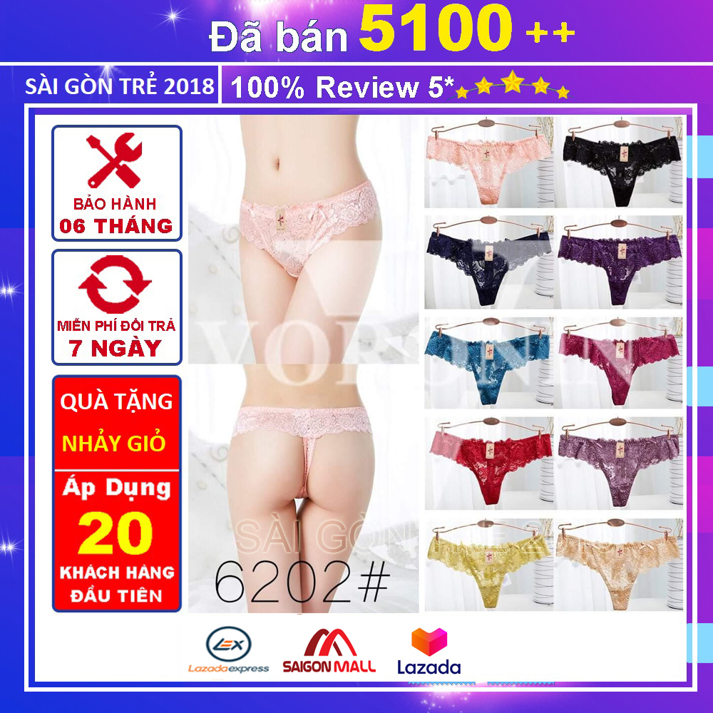 Siêu phẩm set 5 quần lót ren lọt khe sexy 6202
