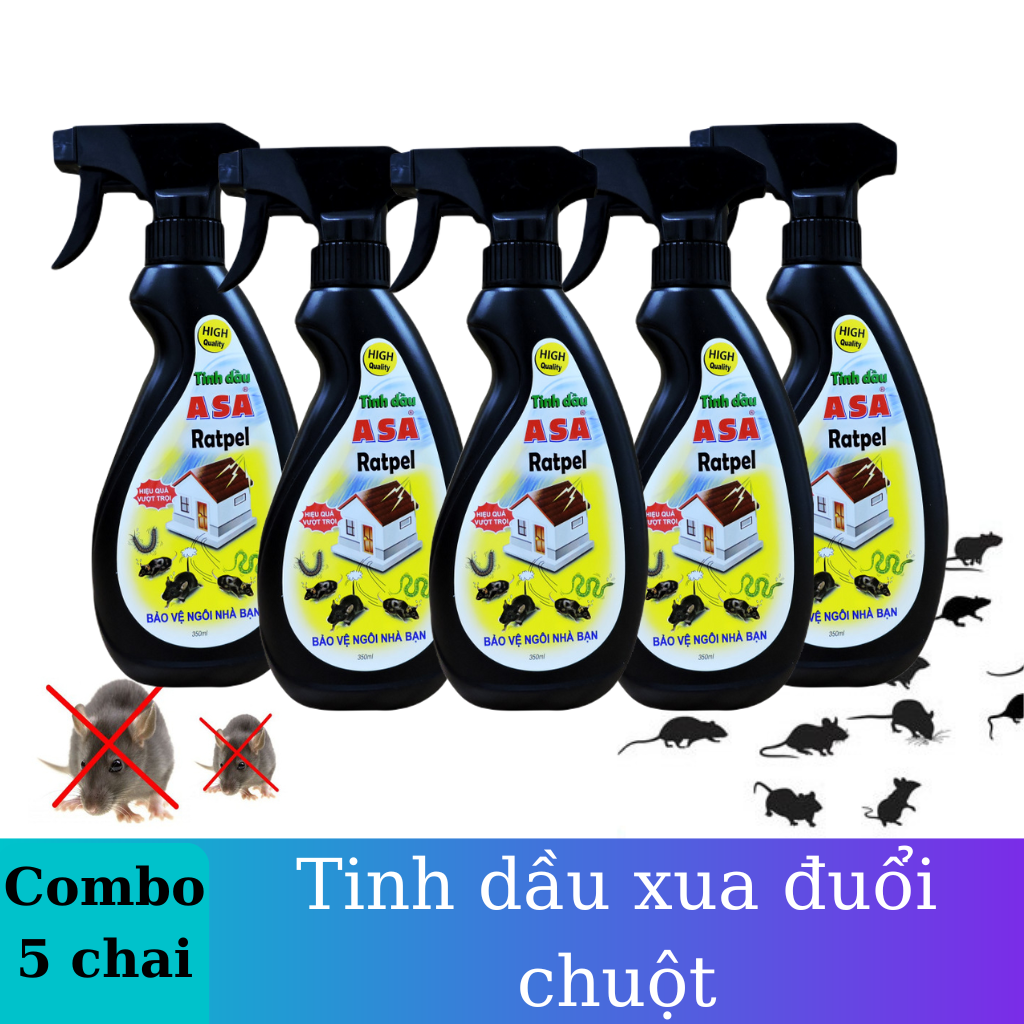 [HCM]Combo 5 Chai Tinh dầu  Xịt xua đuổi chuột ASA Rat Repell  350 ml ( 5chai)