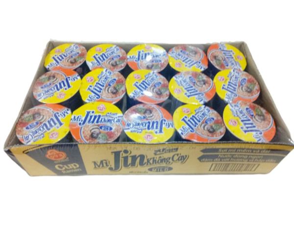 1 Thùng Mì ly ăn liền - Mì Ly Jin không cay 62g