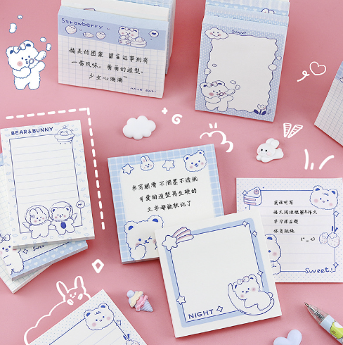 Note, giấy ghi chú gấu, thỏ dễ thương