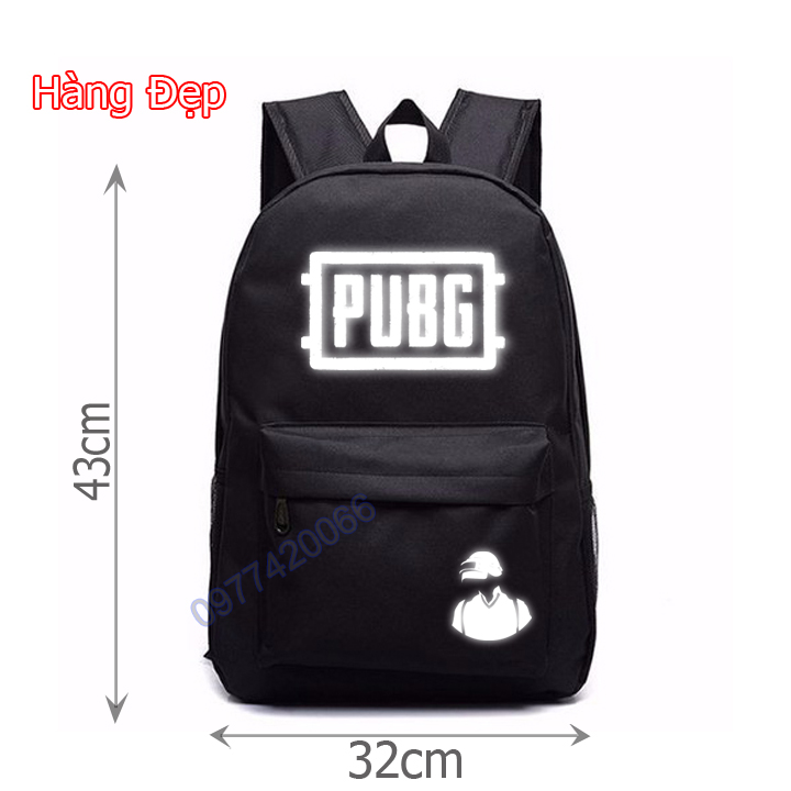 Cặp PUBG phản quang, balo PUBG phản quang, balo game PUBG  May 3 lớp 4 ngăn