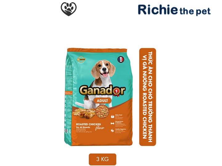[HCM]Thức ăn cho chó trưởng thành vị gà nướng Ganador roasted chicken 3kg