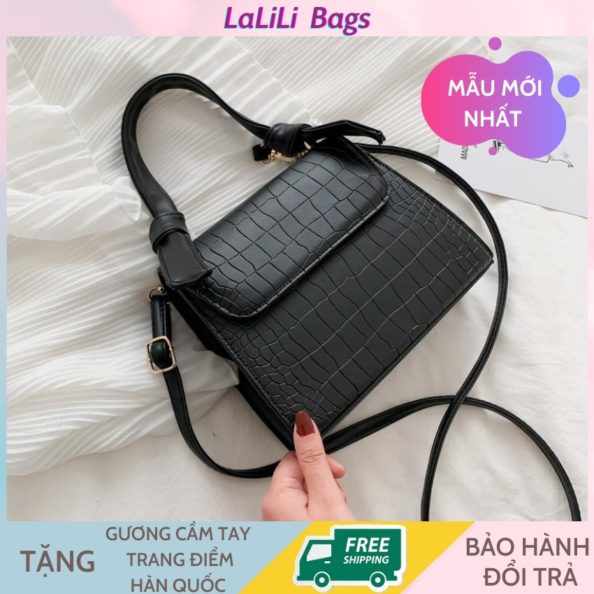 Túi xách nữ - TẶNG KÈM GƯƠNG CẦM TAY MINI - Túi đeo chéo LALILI BAGS Túi nữ thời trang da PU cao cấp phong cách Hàn Quốc