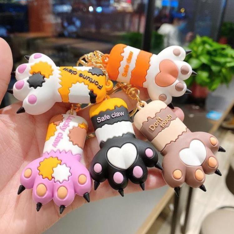 ❣️ảnh thật❣️móc khoá chân mèo kèm chuông cute- móc chìa khoá chân đáng yêu