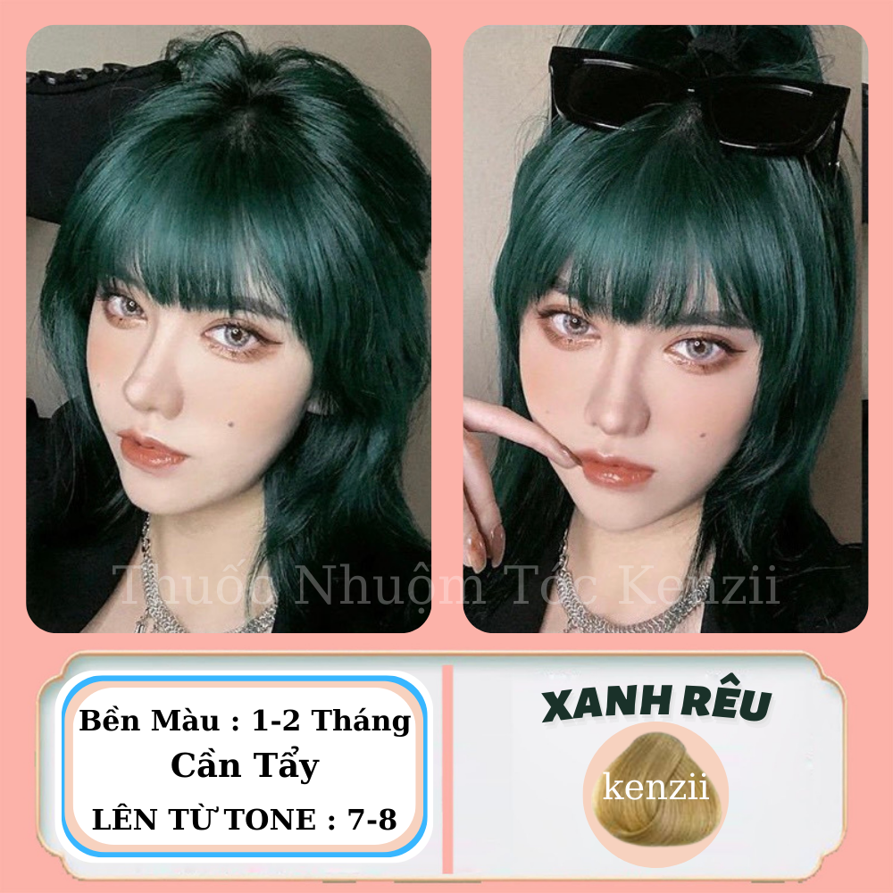 Thuốc nhuộm tóc nâu rêu tặng trợ nhuộm kenzii lên từ tone nâu 5 - 6 | thuốc nhuộm tóc màu nâu rêu
