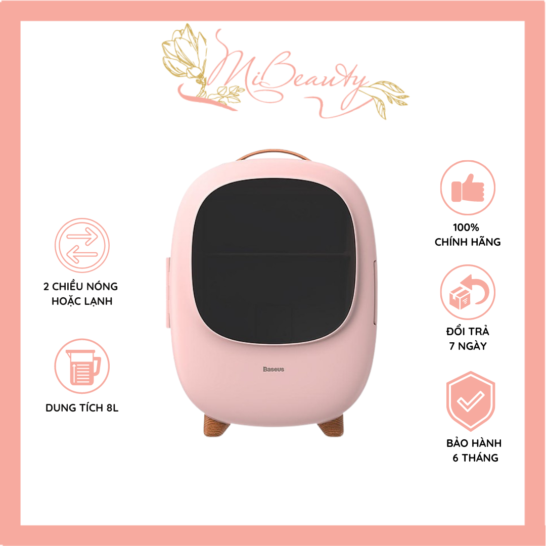 Tủ lạnh mini cao cấp chính hãng Baseus hai chiều nóng / lạnh dung tích 8L - Bảo quản mỹ phẩm, trữ lạnh đồ uống đễ dàng mang đi du lịch - Bảo hành 6 tháng
