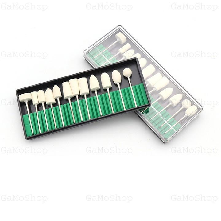 Bộ 12 đầu len cừu đánh bóng dùng cho máy khoan mài mini chân 235mm