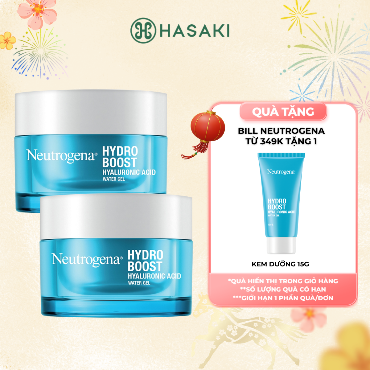   MUA LÀ CÓ QUÀ  Combo 2 Kem Dưỡng Ẩm Neutrogena Cấp Nước Cho Da Dầu 50g Hydro Boost Hyaluronic Acid Water Gel Hasaki Sản Phẩm Chính Hãng 