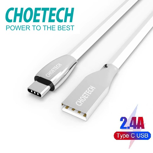 Dây cáp sạc type-c hỗ trợ sạc nhanh 2.4a hiệu choetech ac012 dài 120cm cho điện thoại / macbook - phân phối bởi hotphukien