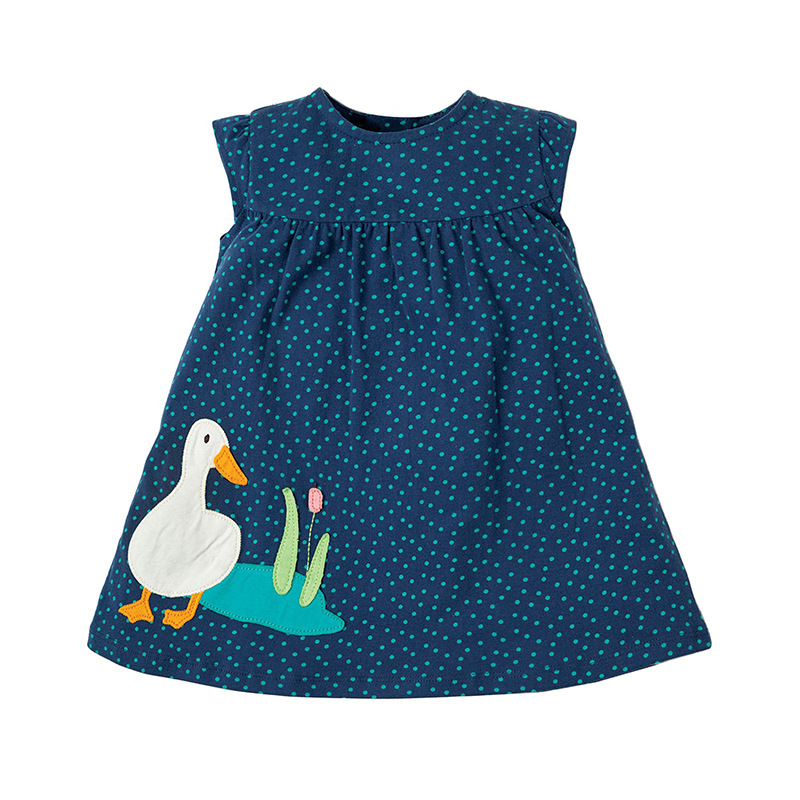 Đầm thun cotton chấm bi bé gái Little Maven _ chất mát, giá rẻ