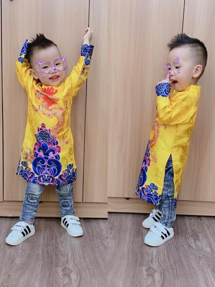 Áo dài gấm rồng bé trai - Tưng bừng đón tết - ngập tràn sắc xuân