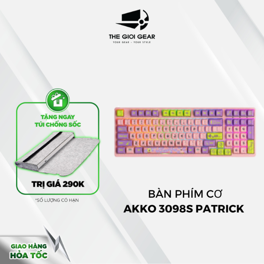 [Mua 1 tặng 1]Bàn Phím Cơ Có Dây - AKKO 3098S Patrick (RGB / PBT Dye-subbed / JDA profile / AKKO CS Switch)