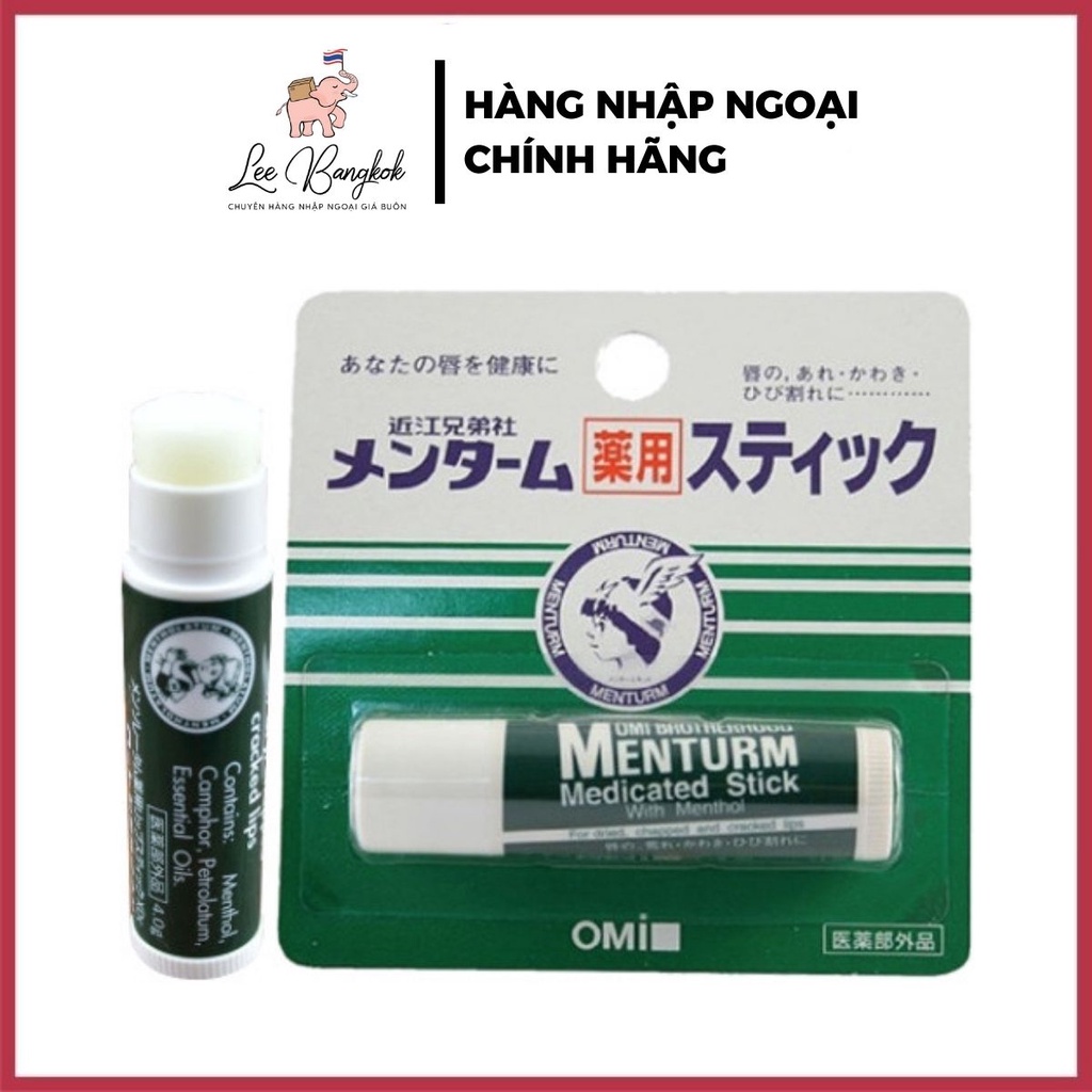 Son dưỡng môi chống khô nứt nẻ omi menturm nhật bản son dưỡng rẻ hương bạc hà the mát