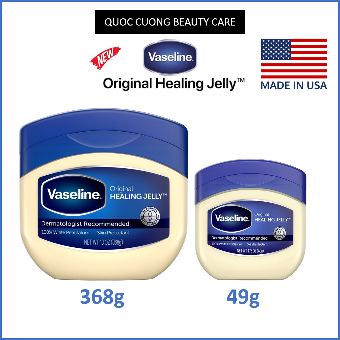 [HCM]Sáp dưỡng ẩm Vaseline Original 100% Pure Petroleum Jelly Skin Protectant 49g USA (Công dụng đa năng)