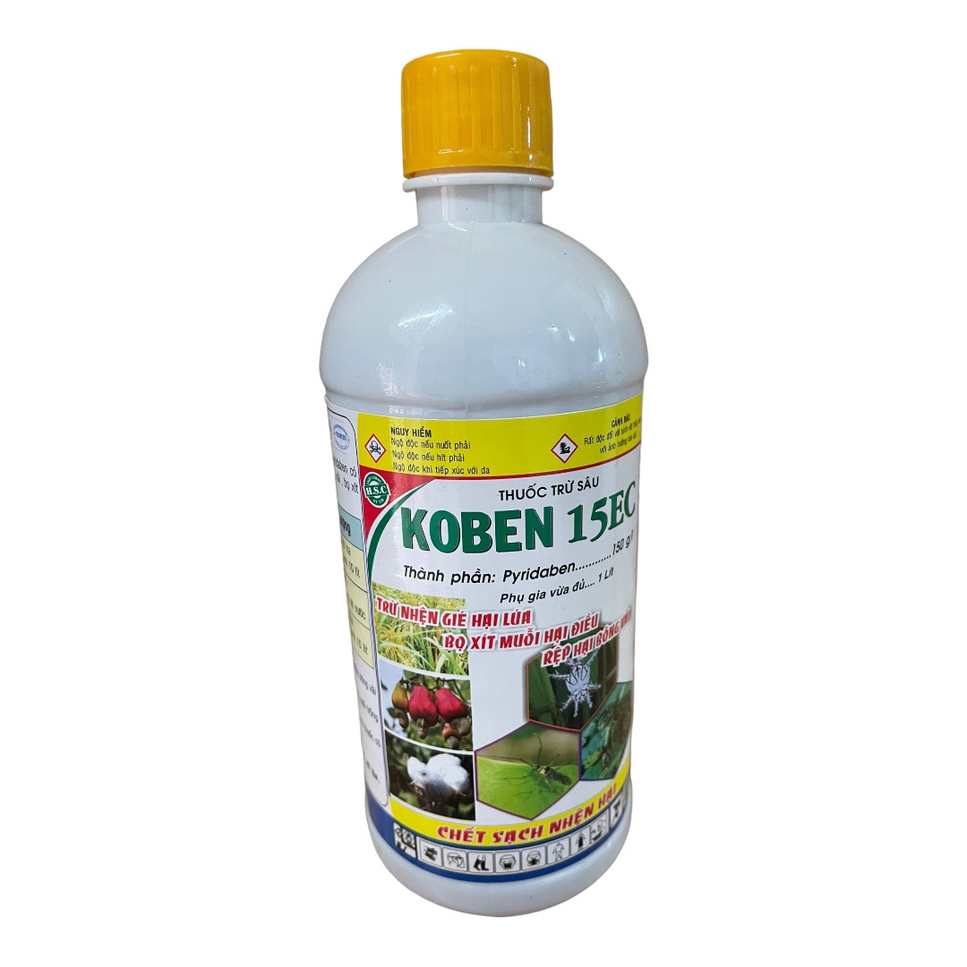 Thuốc trừ sâu Koben 15EC (480ml); thuốc trừ nhện gié hại lúa, bọ xít muỗi hại điều, rệp bông vải, trừ nhện đỏ cây ăn trái, cây hoa