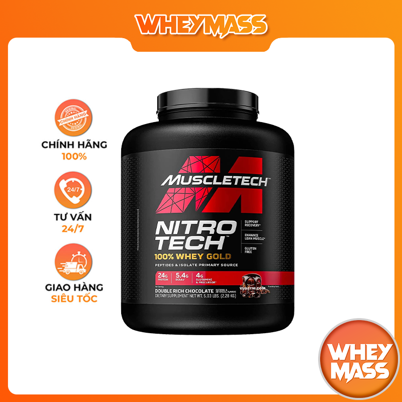Sữa Dinh Dương Tăng Cơ Nuôi Cơ Phục Hồi Cơ Bắp Muscletech Nitro Tech Ripped 4lbs (1.8kgs) Từ Mỹ