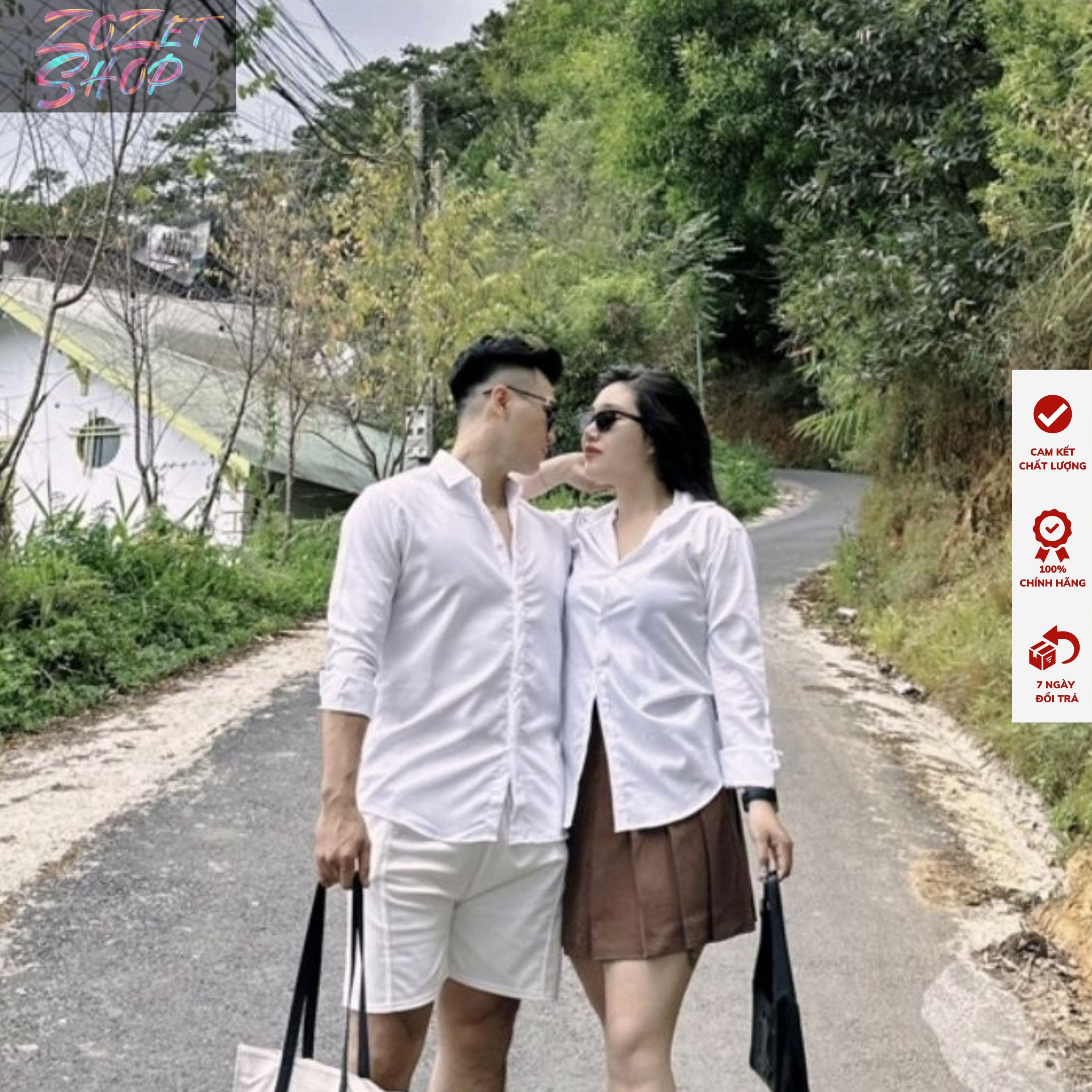 Áo sơ mi unisex Hàn Quốc form rộng, áo sơ mi nam nữ bigsize đi học oversize cổ bẻ tay dài chất lụa ZENZETSHOP ASM1