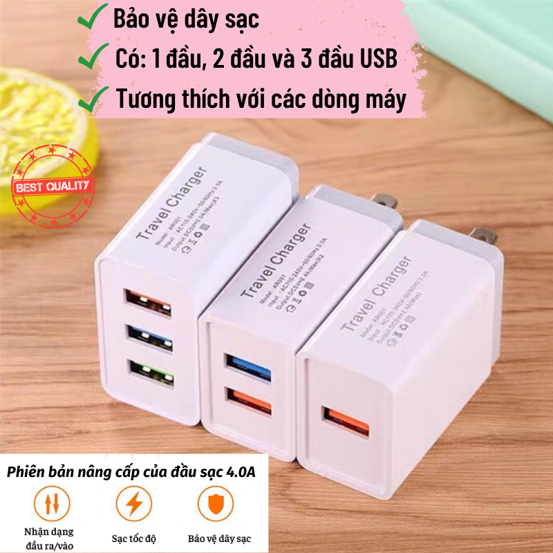 Củ Sạc Điện Thoại Cổng USB Củ Sạc Nhanh Nhiều Đầu Tiết Kiện Điện BÁCH HOÁ DAIKI