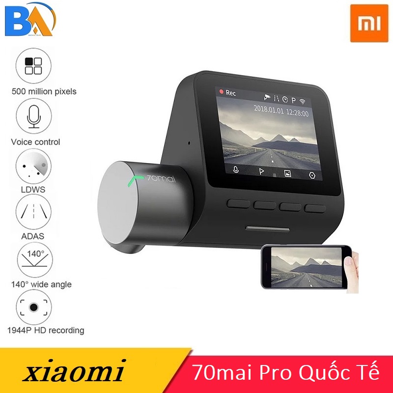 Camera Hành Trình Xiaomi 70mai Dash Camera Pro - PHIÊN BẢN QUỐC TẾ - BẢO HÀNH 12 THÁNG