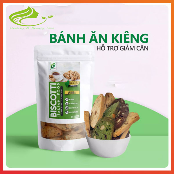 Bánh BISCOTTI 5 vị 250Gram GreenFood - Bánh ăn kiêng giảm cân không đường