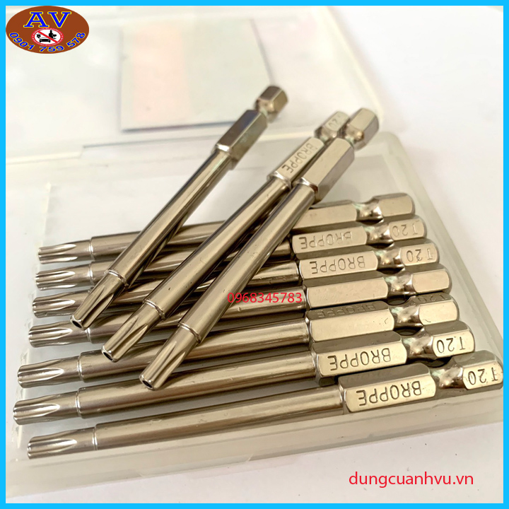 Hoa thị có lỗ, Hoa thị chuôi lục giác T20 dài 75mm BROPEE 1 mũi
