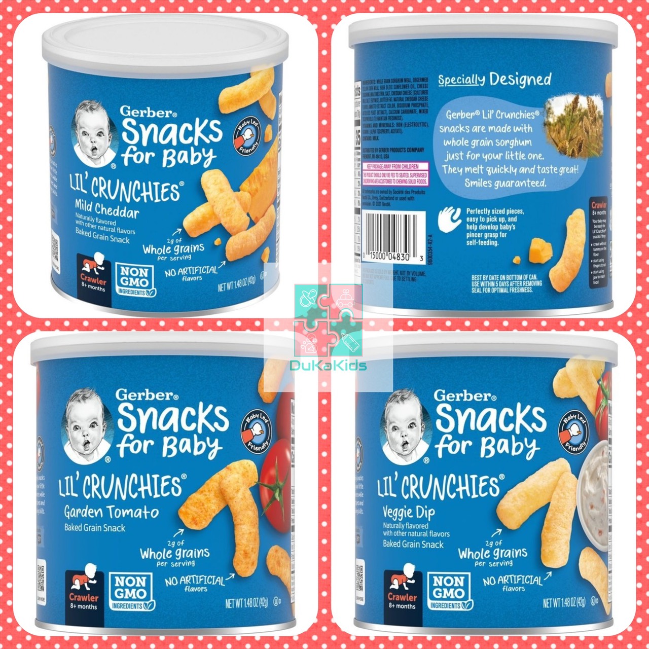 Bánh ăn dặm Gerber lùn nguyên liệu không biến đổi gen (nhiều vị thơm ngon)