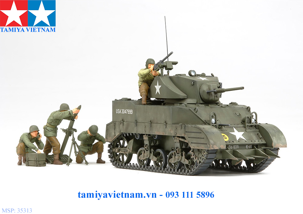 TAMIYA 35313 Mô hình xe tăng quân sự 1 35 SCALE U.S. LIGHT TANK M5A1