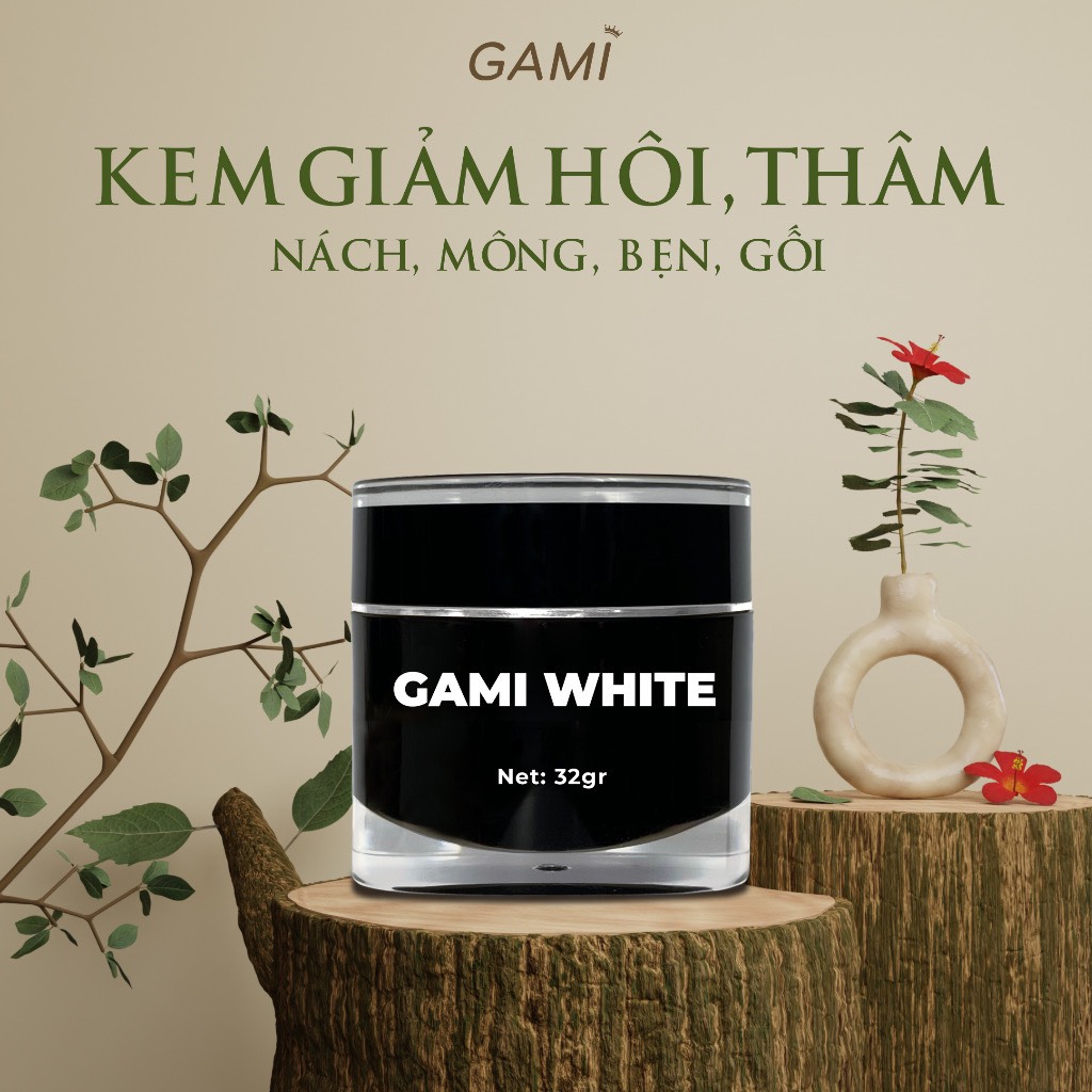 Kem giảm hôi thâm , nách, mông, bẹn, gối gami white hũ 32g