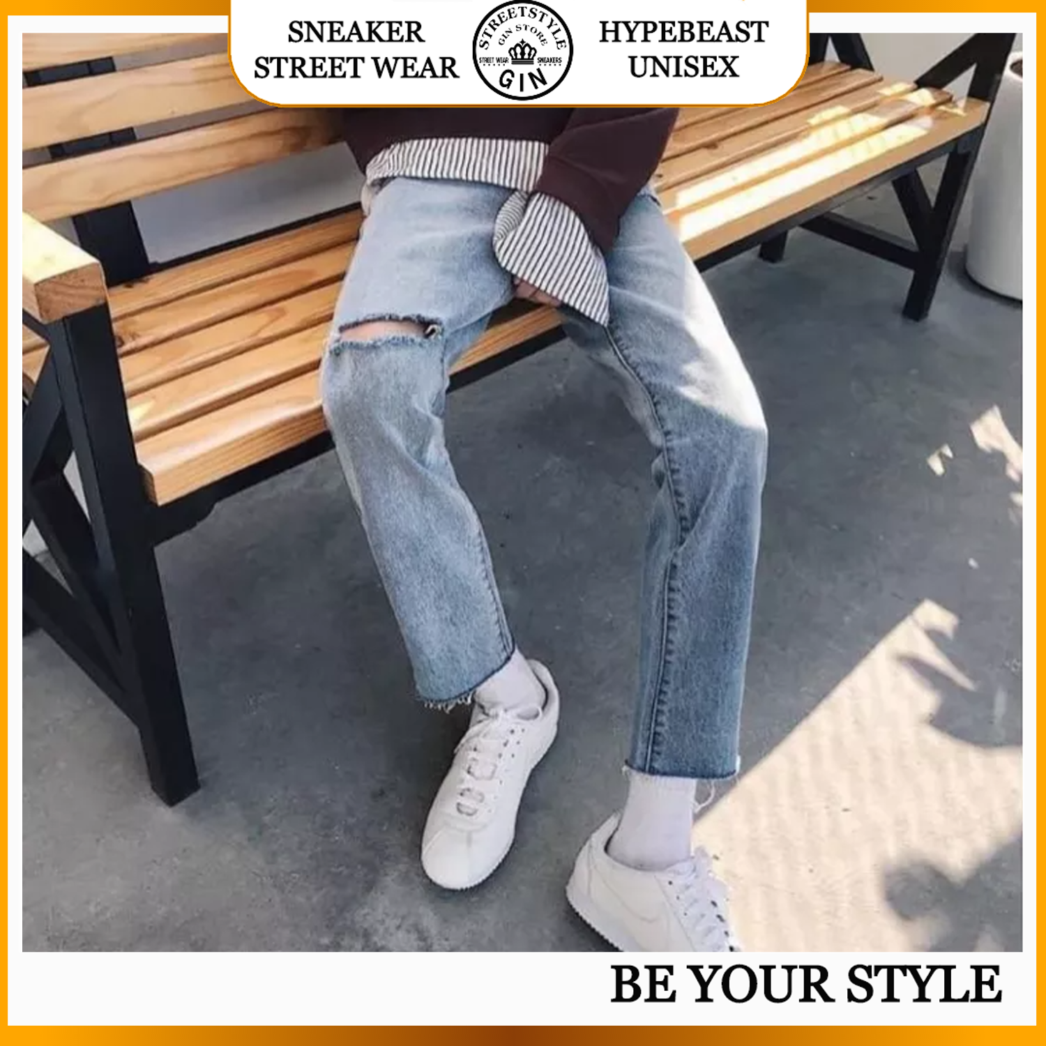 Quần baggy jean hàn quốc cao cấp kèm ảnh thật - Gin Store