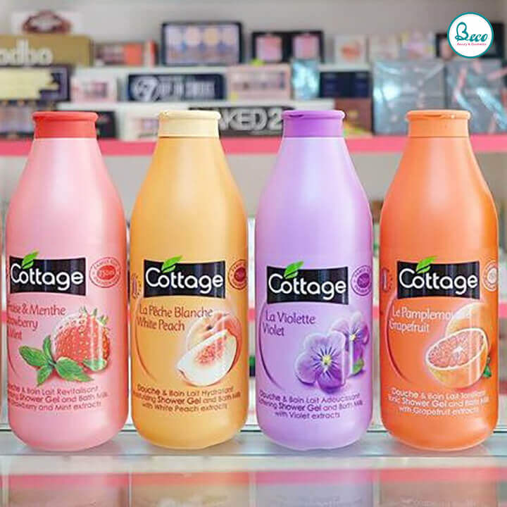 Sữa tắm dưỡng ẩm trắng da cottage 750ml của pháp