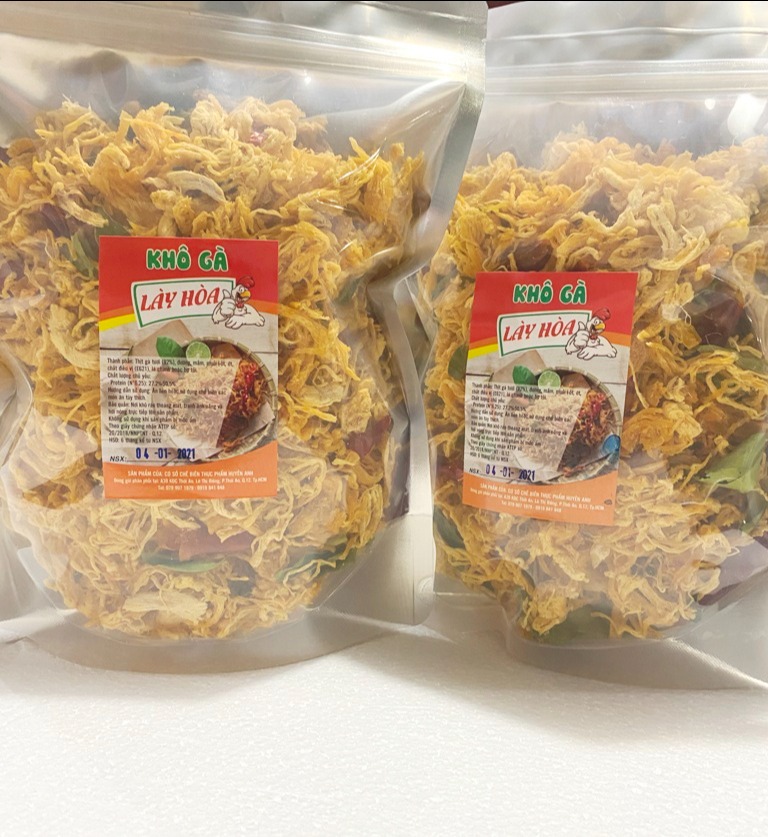 [HCM]2Kg khô gà lá chanh CAY MỀM Lày Hòa(4 túi Zipper 500g) chế biến từ những nguyên liệu tươi mới đảm bảo vệ sinh an toàn thực phẩm