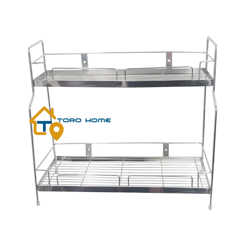 Kệ Gia Vị Lưới Đứng 2 Tầng Inox 304