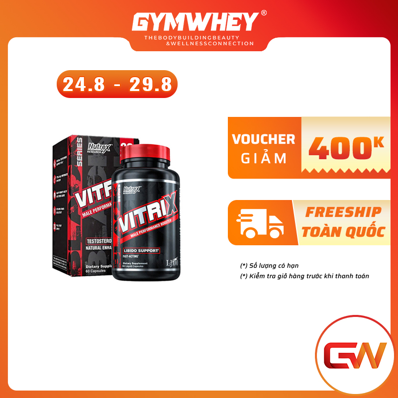 Nutrex vitrix viên uống hỗ trợ tăng t e s t o s t e r o n e cho nam giới 60 viên