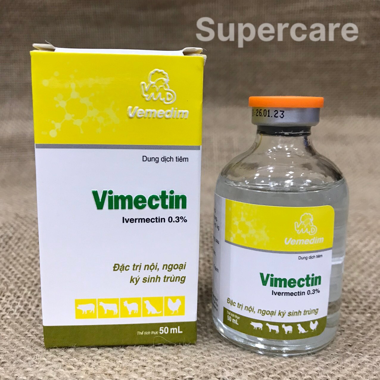 [Hoàn tiền 10%] [CÓ HỎA TỐC] Vimectin 50ml Nội Ngoại Ký Sinh Trùng Chó Mèo & Gia Cầm (Tặng kèm ống tiêm)