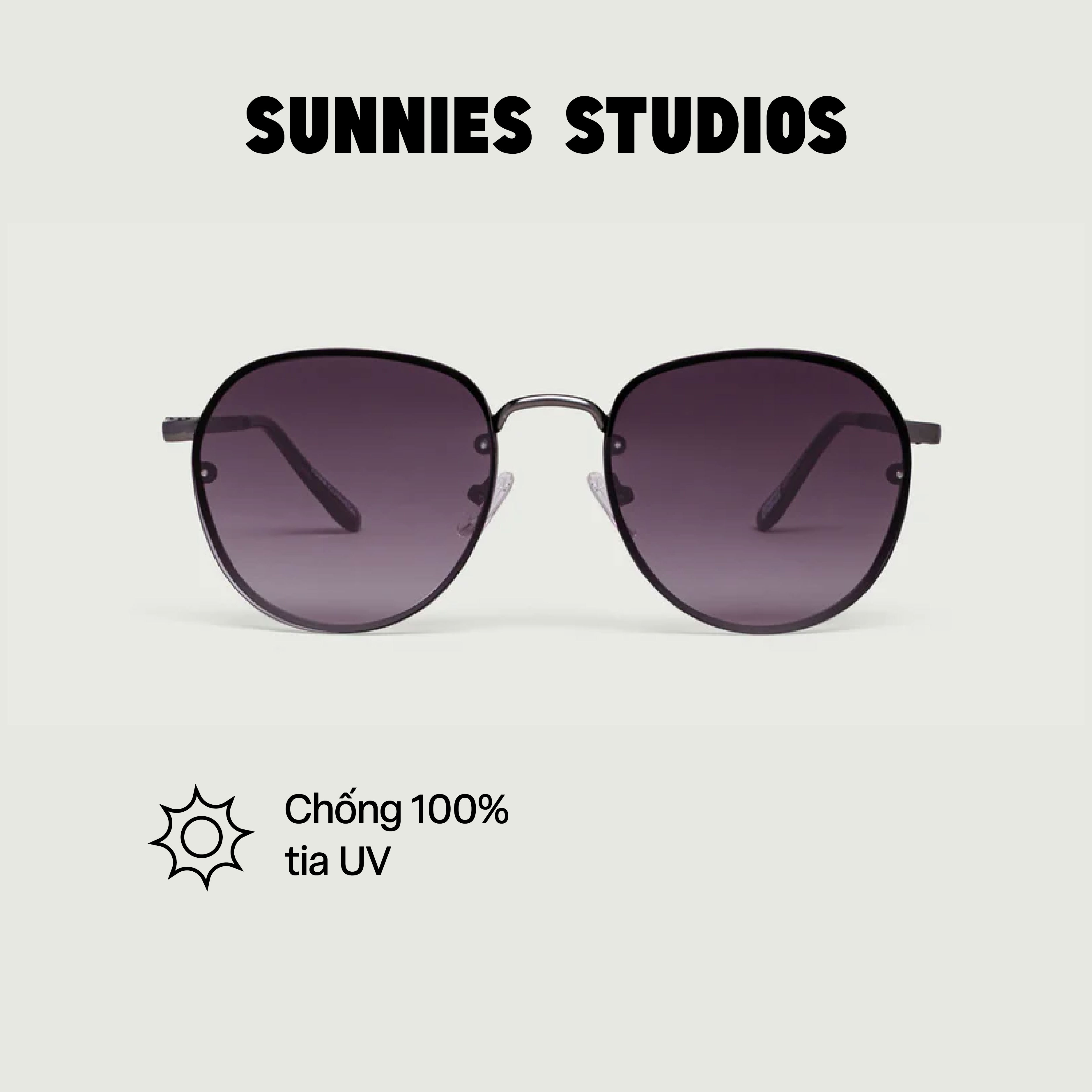 Kính mát Sunnies Studios Gọng Tròn Zuma in Gunmetal