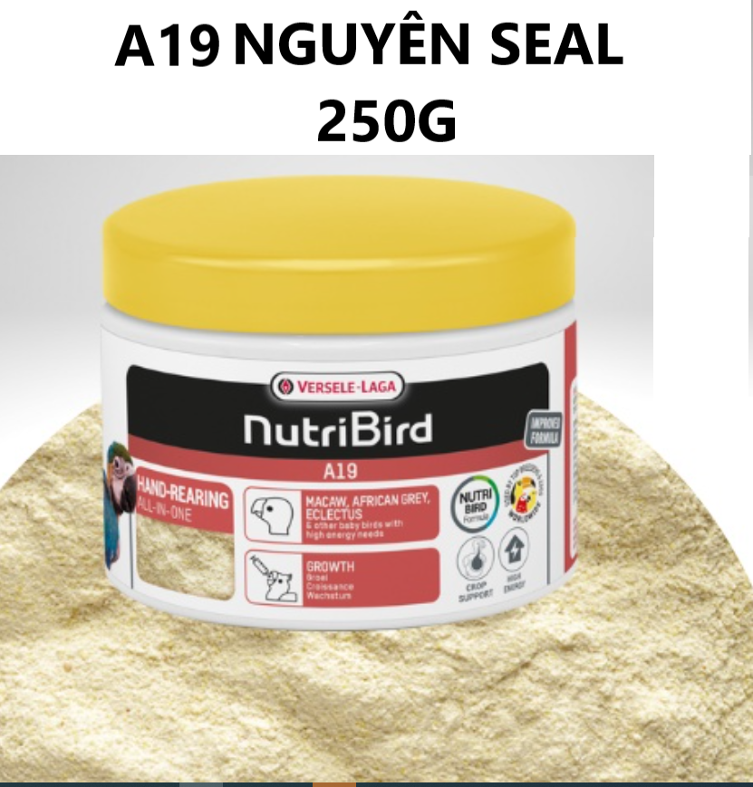 1 hộp bột vẹt non nutri bird a19 cho chim, vẹt