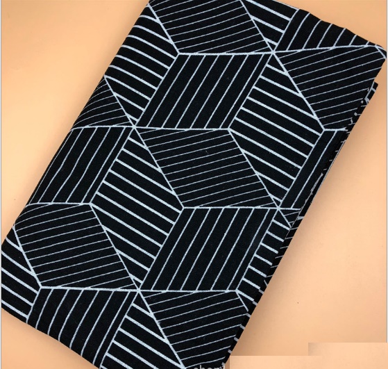 Vải bố/vải canvas họa tiết lập thể đen