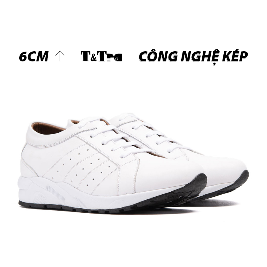 Giày cao nam t&tra t19 trắng cao 6cm