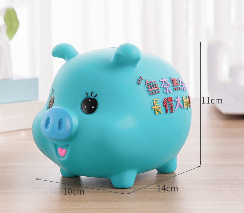 Ống Đựng Tiền Tiết Kiệm Bằng Nhựa Hình Chú Heo Hoạt Hình Sáng Tạo Dễ Thương (Tặng kèm 6 bao lì xì)