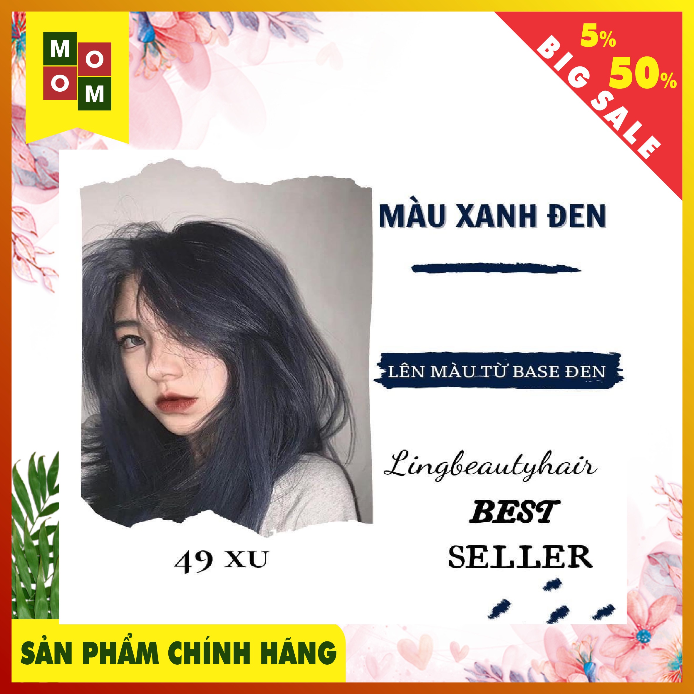 [BIg sale] Thuốc nhuộm tóc màu XANH ĐEN +TẶNG kèm oxy và găng tay