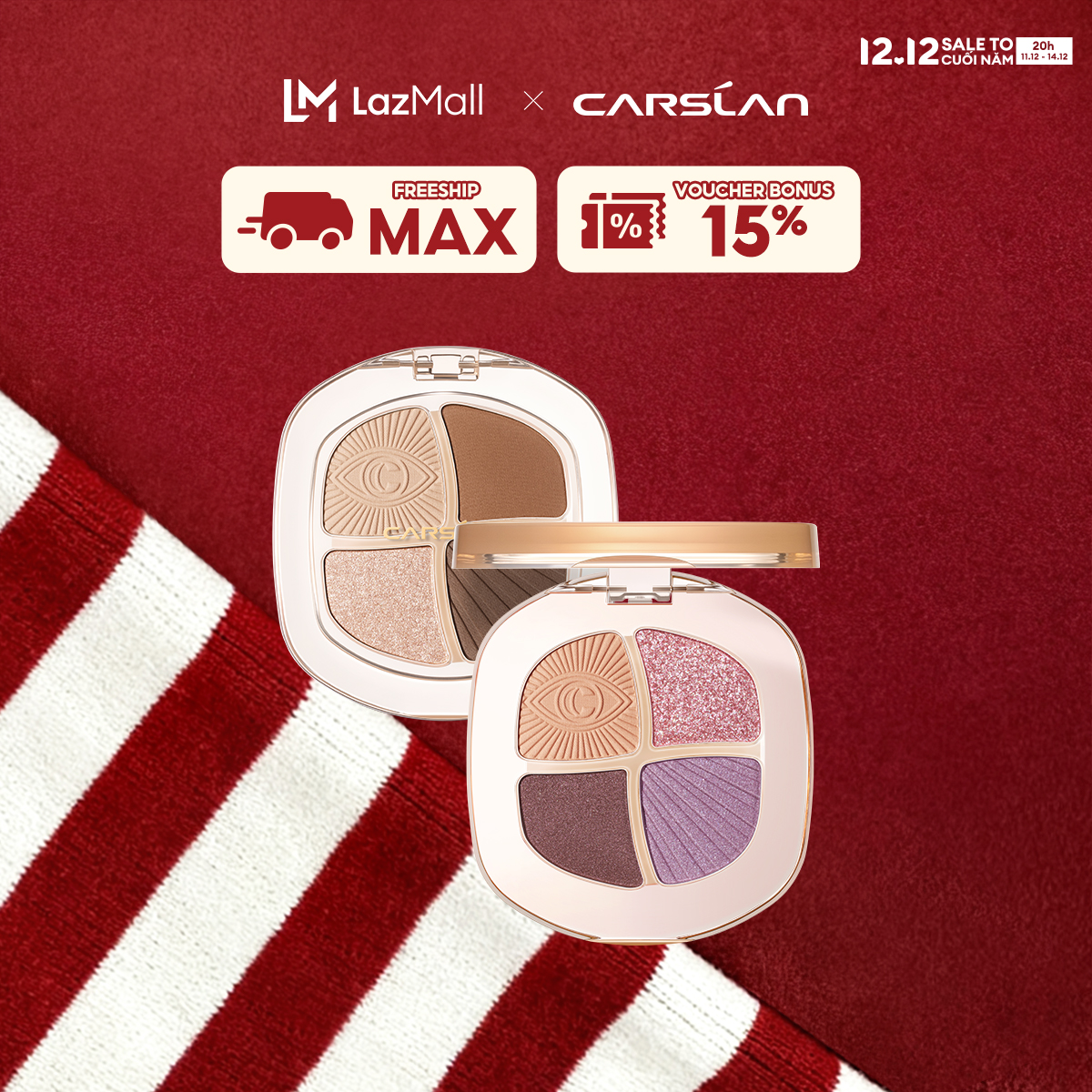   ĐỘC QUYỀN 11  20pm  - 14.12|VOUCHER+QUÀ TẶNG Bảng phấn mắt CARSLAN 7 màu 5g trang điểm chuyên nghiệp cao cấp 