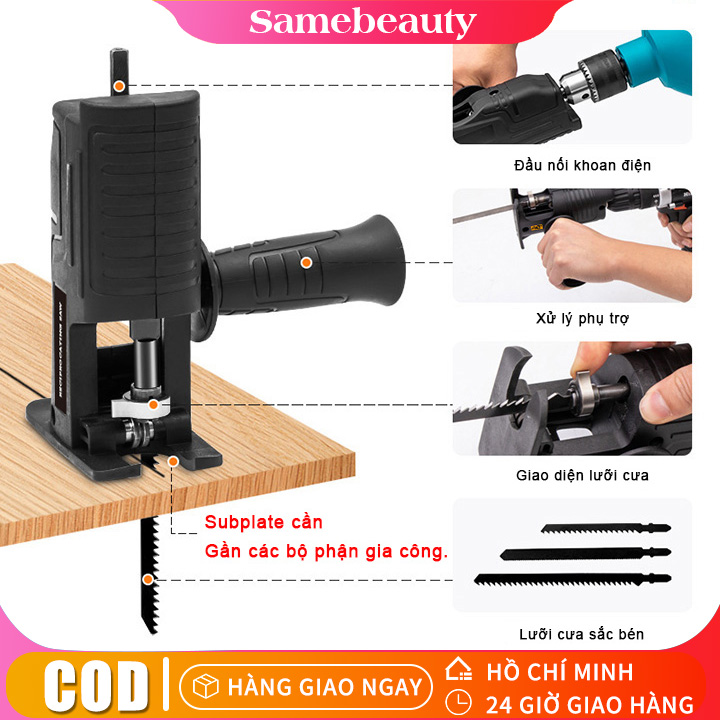 Bộ Chuyển Đổi Máy Khoan Thành Máy Cưa Lọng Cầm Tay HILDA (Tặng kèm 3 lưỡi cưa)