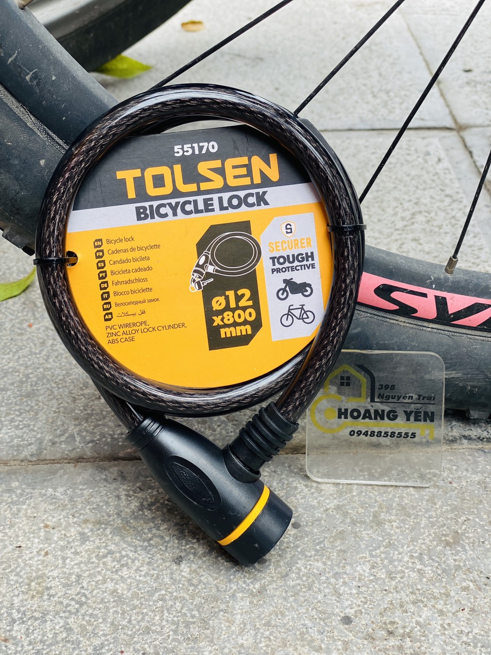 Ổ khóa dây xe đạp tolsen 55170