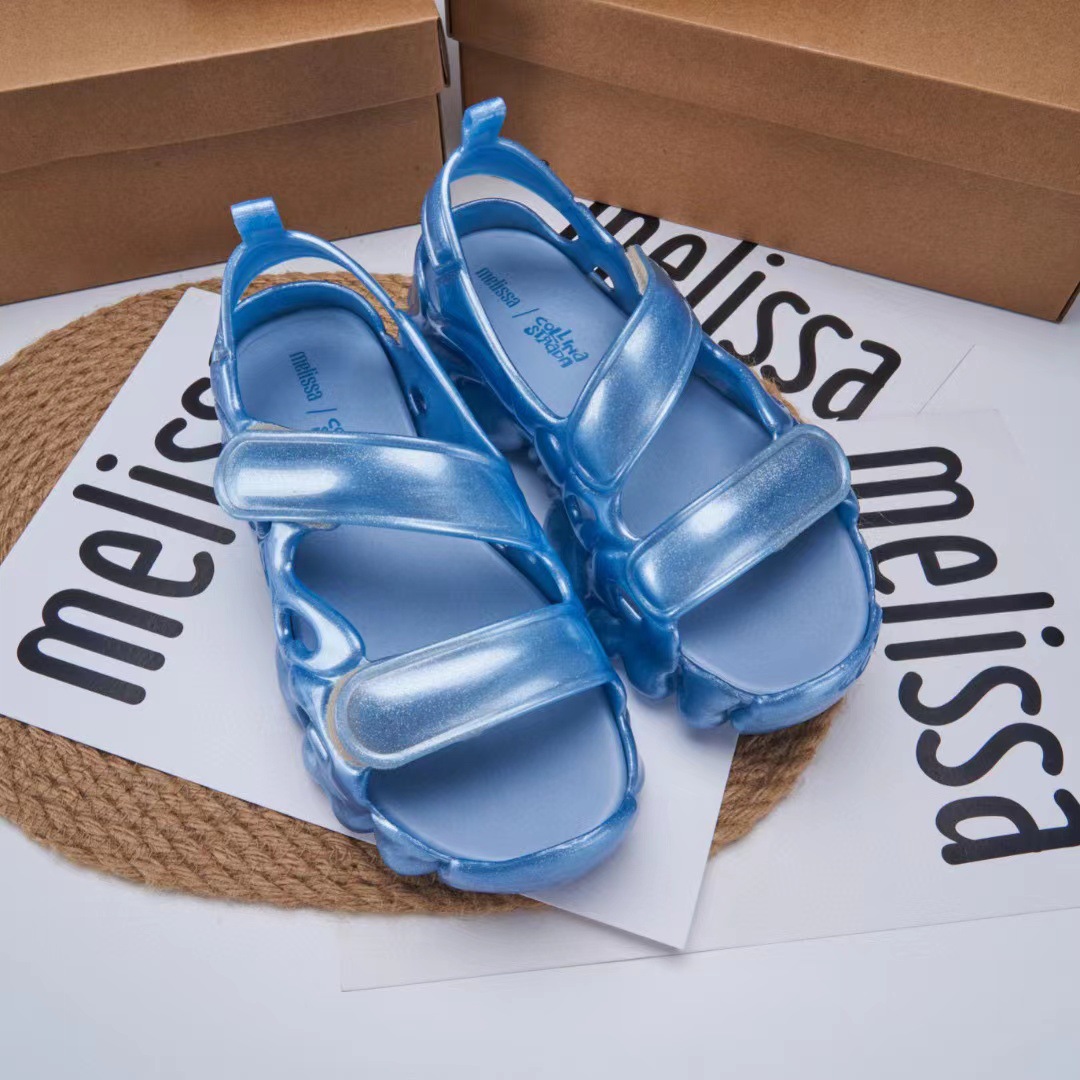 Giày Sandal Cao Gót Đế Bệt Kiểu La Mã Hở Ngón Khoét Lỗ Melisa Cá Tính - 3